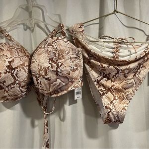 bikini - Shade & Shore 38DD top & L bottom snake print push up